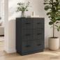 Preview: ARDEBO.de - Schubladenschrank Schwarz 66 x 34,5 x 87 cm Holzwerkstoff