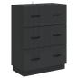 Preview: Schubladenschrank Schwarz 66 x 34,5 x 87 cm Holzwerkstoff