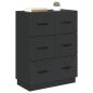 Preview: Schubladenschrank Schwarz 66 x 34,5 x 87 cm Holzwerkstoff