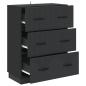 Preview: Schubladenschrank Schwarz 66 x 34,5 x 87 cm Holzwerkstoff