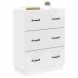 Preview: Schubladenschrank Hochglanz Weiß 66 x 34,5 x 87 cm