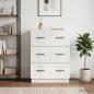Preview: Schubladenschrank Hochglanz Weiß 66 x 34,5 x 87 cm