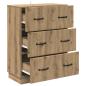 Preview: Schubladenschrank 66 x 34,5 x 87 cm Holzwerkstoff Artisan-Eiche