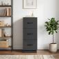 Preview: Schubladenschrank 33 x 34,5 x 87 cm Holzwerkstoff Schwarz