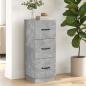 Preview: ARDEBO.de - Schubladenschrank 33 x 34,5 x 87 cm Holzwerkstoff Betongrau