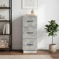 Preview: Schubladenschrank 33 x 34,5 x 87 cm Holzwerkstoff Betongrau
