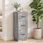 Preview: ARDEBO.de - Schubladenschrank 33 x 34,5 x 87 cm Holzwerkstoff Sonoma-Grau