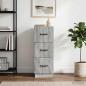 Preview: Schubladenschrank 33 x 34,5 x 87 cm Holzwerkstoff Sonoma-Grau