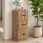 Preview: ARDEBO.de - Schubladenschrank 33 x 34,5 x 87 cm Holzwerkstoff Artisan-Eiche