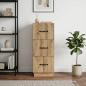Preview: Schubladenschrank 33 x 34,5 x 87 cm Holzwerkstoff Artisan-Eiche