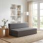 Preview: ARDEBO.de - Klappsofa Bett Hellgrau 152 x 86,5 x 60 cm Stoff