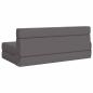 Preview: Klappsofa Bett Hellgrau 152 x 86,5 x 60 cm Stoff