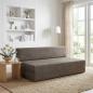 Preview: ARDEBO.de - Klappsofa Bett Hellgrau 152 x 86,5 x 60 cm Stoff
