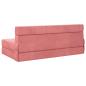 Preview: Klappsofa Bett Rosa 203 x 152 x 15 cm Samt