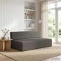 Preview: ARDEBO.de - Klappsofa Bett Dunkelgrau 152 x 86,5 x 60 cm Stoff