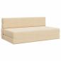 Preview: Klappsofa Bett Creme 152 x 86,5 x 60 cm Stoff