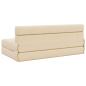 Preview: Klappsofa Bett Creme 152 x 86,5 x 60 cm Stoff