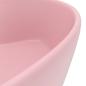 Preview: Luxus-Waschbecken mit Überlauf Matt Rosa 36x13 cm Keramik