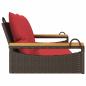 Preview: Hängebank mit Kissen Braun 109x62x40 cm Poly Rattan