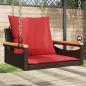 Preview: ARDEBO.de - Hängesessel mit Kissen Braun 63x62x40 cm Poly Rattan