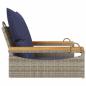 Preview: Hängesessel mit Kissen Grau 63x62x40 cm Poly Rattan