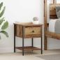 Preview: ARDEBO.de - Nachttisch Altholz 34 x 35,5 x 45 cm Holzwerkstoff