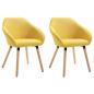 Preview: ARDEBO.de - Esszimmerstühle 2 Stk. Gelb Stoff