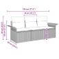 Preview: Sofa Set mit Kissen 3 pcs Schwarz und Blau Poly-Rattan