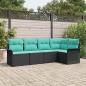 Preview: ARDEBO.de - Gartensofa-set mit Kissen 5 pcs Schwarz Poly-Rattan