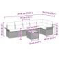 Preview: Gartensofa-set mit Kissen 7 pcs Schwarz Poly-Rattan