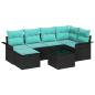 Preview: Gartensofa-set mit Kissen Schwarz Poly-Rattan