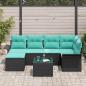 Preview: Gartensofa-set mit Kissen Schwarz Poly-Rattan