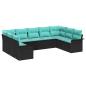 Preview: Gartensofa-set mit Kissen 9 pcs Schwarz Poly-Rattan