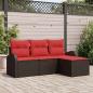 Preview: ARDEBO.de - Gartensofa-set Braun Poly-Rattan