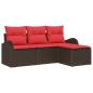 Preview: Gartensofa-set Braun Poly-Rattan