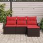Preview: Gartensofa-set Braun Poly-Rattan