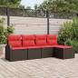 Preview: ARDEBO.de - Gartensofa-set 5 stk. Braun Poly-Rattan