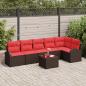 Preview: ARDEBO.de - Gartensofa-set 7 stk. Braun Poly-Rattan