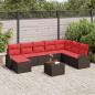 Preview: ARDEBO.de - Gartensofa-set 9 Stk. Braun [Synthetisch]: Poly Rattan