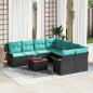 Preview: ARDEBO.de - Gartensofa-set mit Kissen 9 pcs Schwarz Poly-Rattan