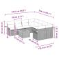 Preview: Gartensofa-set mit Kissen 9 pcs Schwarz Poly-Rattan