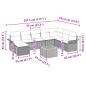 Preview: Gartensofa-set mit Kissen 9 pcs Schwarz Poly-Rattan