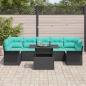 Preview: Garten-Sofa-Set mit Kissen 8 pcs Schwarz Poly Rattan