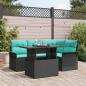 Preview: ARDEBO.de - Gartensofa-set mit Kissen 5 pcs Schwarz Poly-Rattan