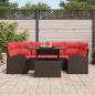 Preview: Gartensofa-set mit Kissen 7 pcs Braun Poly-Rattan
