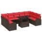 Preview: Gartensofa-set mit Speicher mit Kissen 10 pcs Braun Poly-Rattan