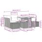 Preview: Sofa Set mit Kissen 7 pcs Braun und Rot Poly-Rattan