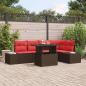 Preview: ARDEBO.de - Garten-Sofa-Set mit Kissen mit Speicher 6 pcs Braun und Rot