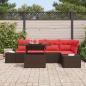 Preview: Garten-Sofa-Set mit Kissen mit Speicher 6 pcs Braun und Rot