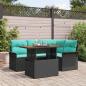 Preview: ARDEBO.de - Garten-Sofa-Set mit Kissen mit Speicher 5 pcs Schwarz und blau